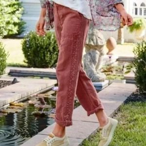 NWT Sundance lace detail pants size 6 red